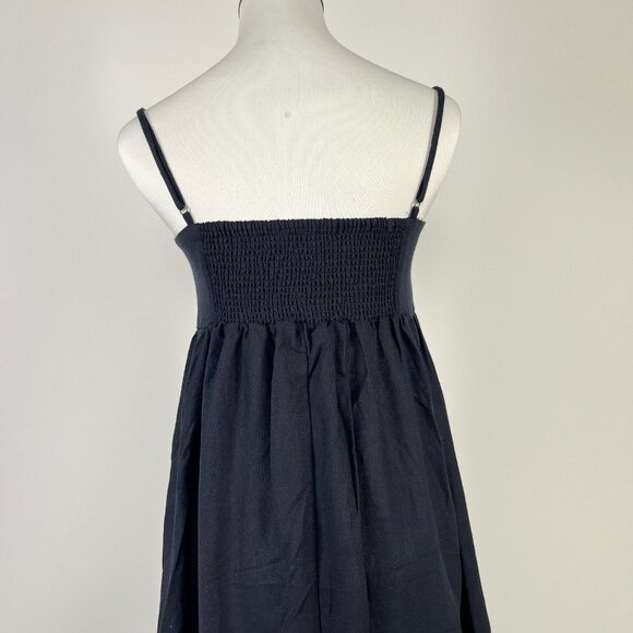 NWOT Farm Rio Linen Blend Black Sleeveless Maxi Dress Size L - Picture 7 of 12